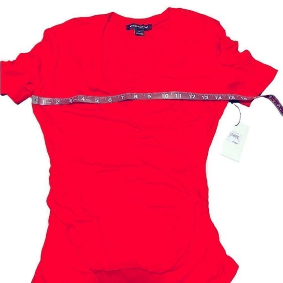 Something Navy Red Poppy Surplice Neck Tee - Picture 6 of 9